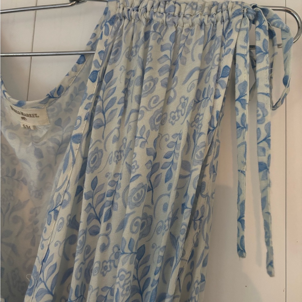 Cost Plus World Market Blue Floral Maxi Dress